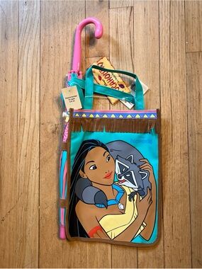Vintage 90s NWT RARE Pocahontas and Meeko tote 12x8”with matching umbrella
